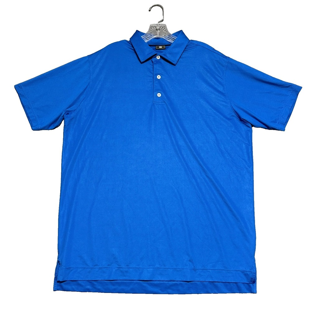 FootJoy FJ Golf Polo Shirt Mens XL Blue Tech Stretch Gorpcore Athleisure Sporty